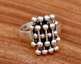 Solid 925 Sterling Silver Balls Ring, Handmade Silver Ring, Balls Ring, Ring  For Gift, Anniversary ring, Beauty full ball ring,