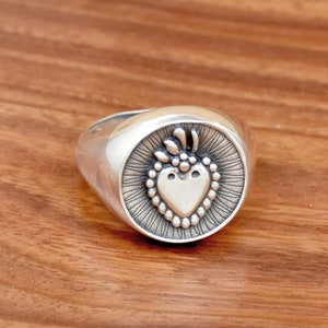 Handmade Sterling Silver Heart Ring: Dainty 925 Fashion Ring