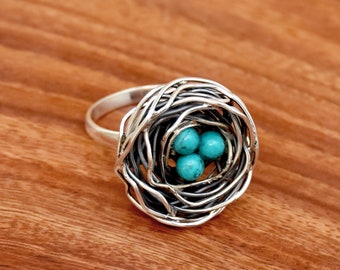 Nest Ring, Nest Ring, 925 sterling Silver Ring, New Design Nest Ring, Handmade Ring, Love Bird's Ring, Precious Ring, Wire Ring, Bird Ring