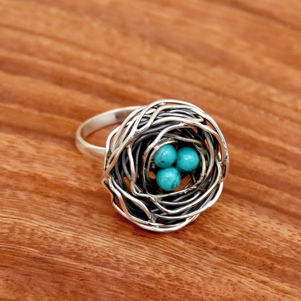 Nest Ring, Nest Ring, 925 sterling Silver Ring, New Design Nest Ring, Handmade Ring, Love Bird's Ring, Precious Ring, Wire Ring, Bird Ring