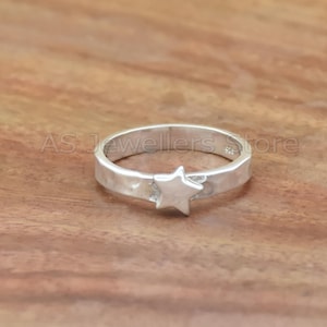 Solid 925 Sterling Silver Star Ring,Handmade Ring, Silver Ring, Statement Ring Dainty Ring, Anniversary Ring,Silver Star Ring, gift for her,