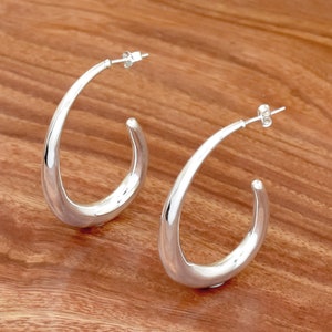 Handmade Sterling Silver Stud Earrings: Polished Silver Jewelry