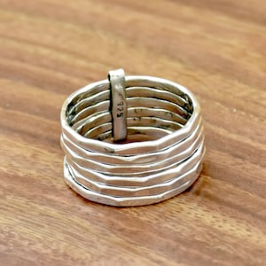 Multi-Band Silver Ring, hammered Multi Silver Ring, 925 Sterling Silver Ring, Dainty Ring, Unisex Ring, Ring For gift, Silver Ring,