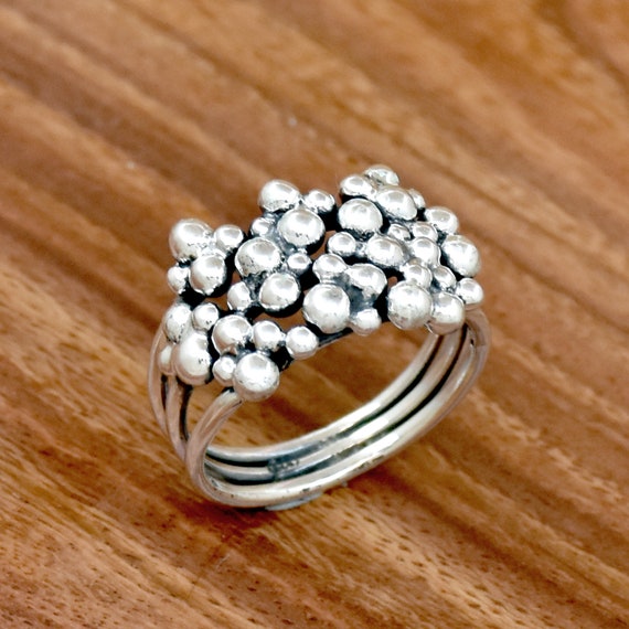 Round Turquoise Raised Balls Ring Round Turquoise Raised Balls Ring