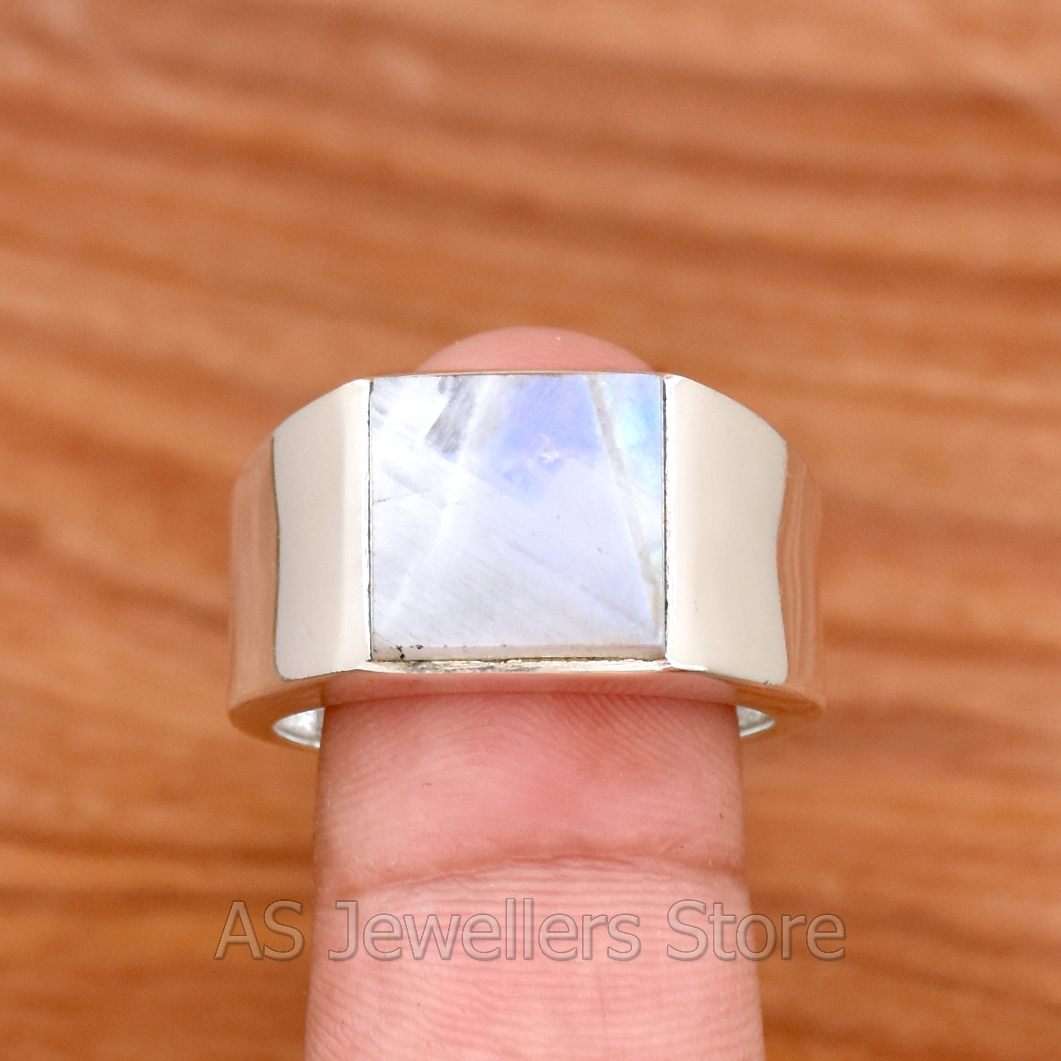 Handmade Rainbow Moonstone Ring: 925 Sterling Silver Men's Ring - Etsy