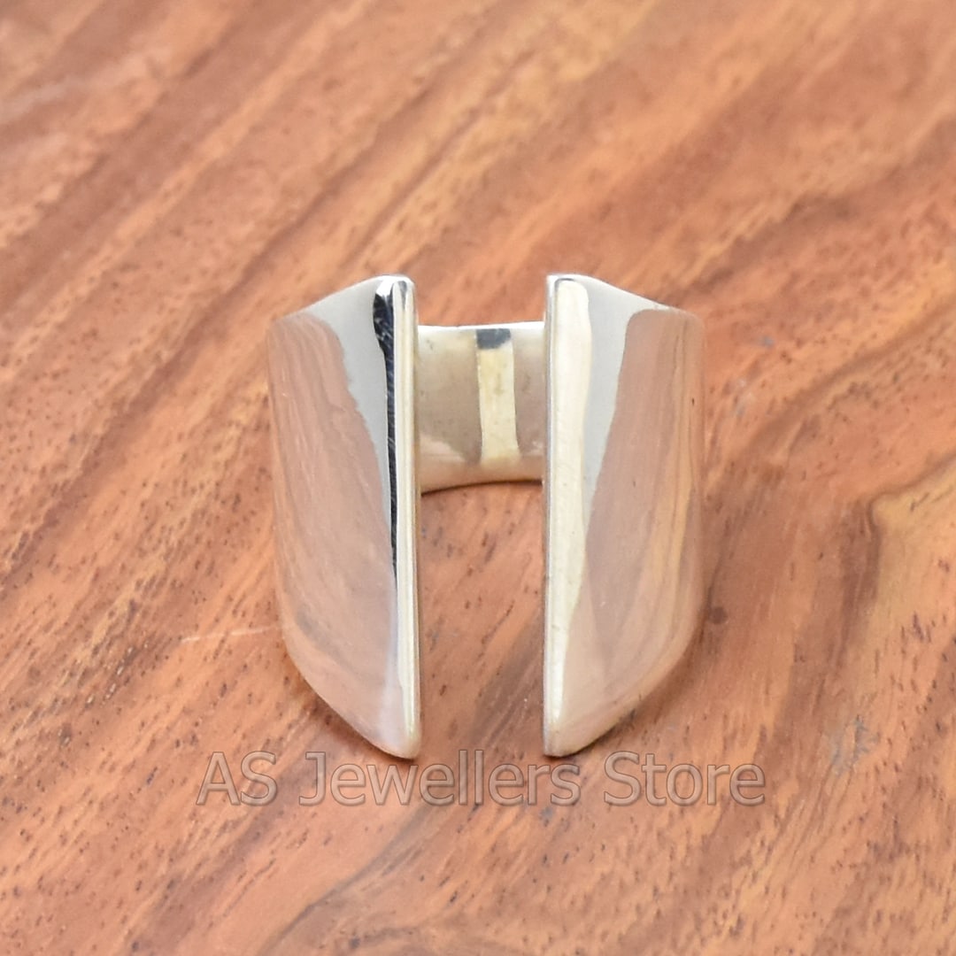 Adjustable 925 Sterling Silver Band Ring: Handmade Thumb Ring - Etsy