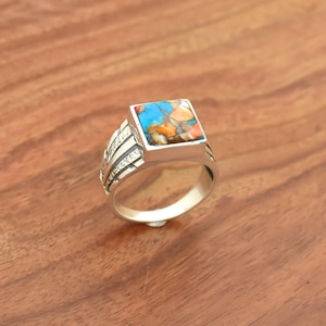 Oyster Copper Turquoise Ring Gemstone Ring, 925 Sterling Silver Ring, Designer Ring, wedding Ring, Boho Ring, Dainty Ring, New Silver Ring