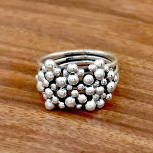 Anillo de plata maciza 925 con alambre envolvente, anillo llamativo de plata 925, anillo envolvente de plata, anillo delicado de varias capas