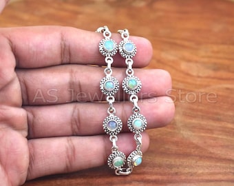 925 Sterling Silver Ethiopian Opal Bracelet: Adjustable Statement Jewelry