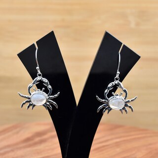 Orecchini A Granchio In Argento 925 Con Pietra Di Luna – Ipoallergenici, Gioielli A Forma Di Animale Per Bambine, Ragazze E Donne, Con Confezione Regalo