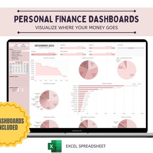 Personal Finance Dashboard Excel Financial Planner Expense Tracker