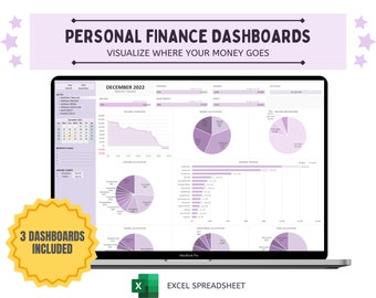 Persönliches Dashboard 2026 | Excel Expense & Spending Tracker, Digitaler Haushaltsplaner