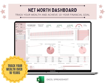 2026 Net Worth Dashboard | Excel Wealth Tracker & Budget (Digital Download)