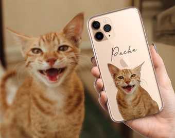 Personalisierte Haustier Foto iPhone 15 Hülle, Personalisierte Tier Porträt iPhone Hülle, Personalisierte Hund iPhone Hülle Personalisierte Katze iPhone Hülle