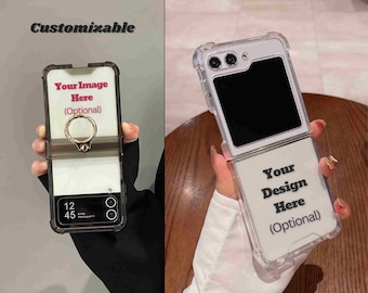 Clear Finger Ring Phone Case Compatible with Samsung Galaxy Z Flip 5 6 7