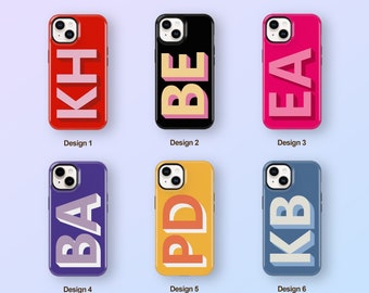 Initial Monogram iPhone Case, Custom Name iPhone Cover