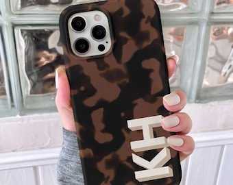Tortoise iPhone Case with Custom Initials
