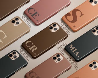 Coque iPhone personnalisée avec initiales, silicone souple personnalisée
