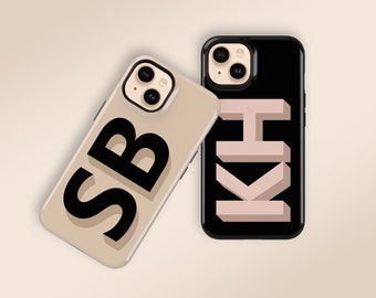 Étui pour iPhone personnalisé avec initiales, housse de protection souple