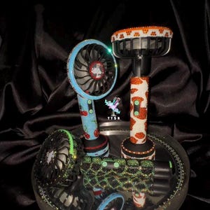 FANtasy Touch | bling portable handheld fan with LED light | bedazzled | custom | personalized fan