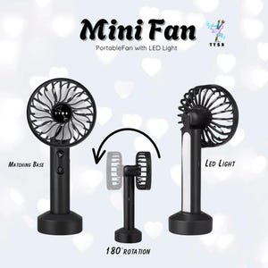 Mini Fan | portable fan with LED light | handheld fan