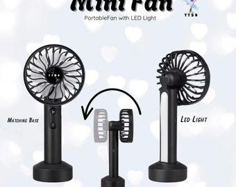 Mini Fan | portable fan with LED light | handheld fan
