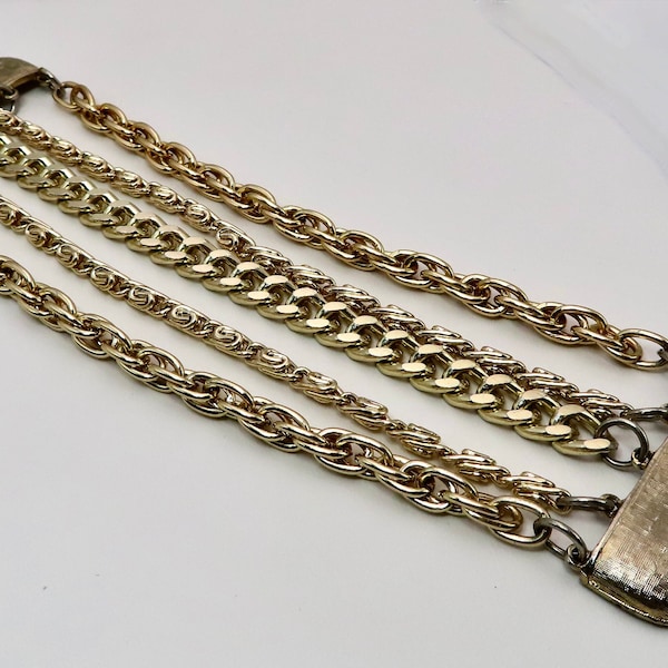 Coro Bracelet Vintage 5 Chains 40s 50s Costume Jewelry Bracelet 60s