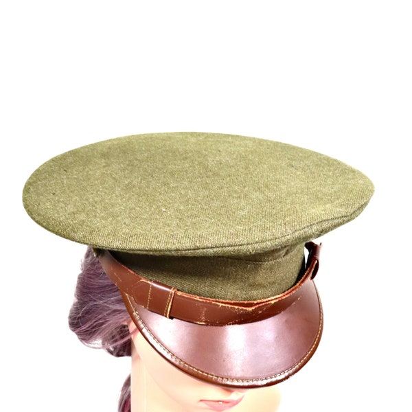 WWII Service Cap Vintaage Hat Olive Drab Green Wool Serge 1940s Military  Army Enlisted Men Army Air Force Officer World War 2 Collectable