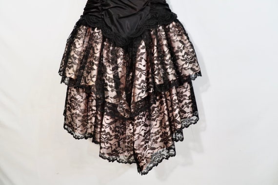 Vintage  1980s Dress Lace Black Pink Cocktail Eve… - image 6