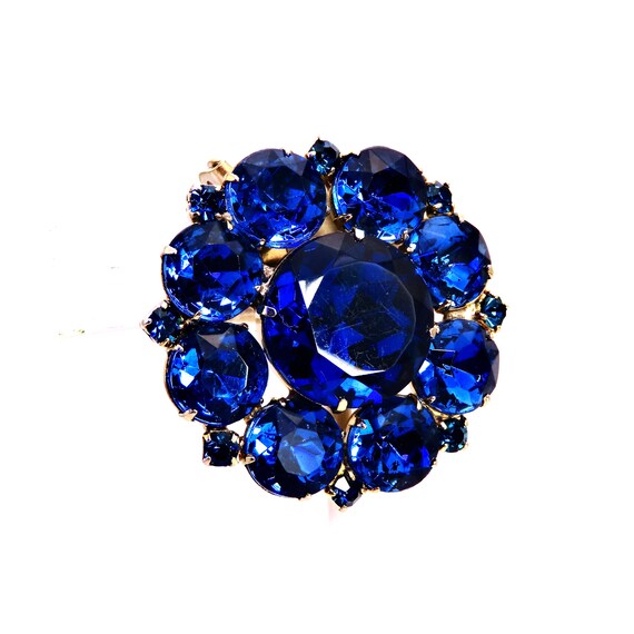 Dark Blue Brooch Vintage Pin 40s 50s 60s Costume … - image 7