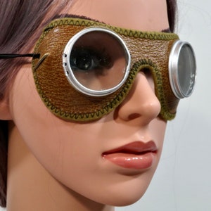 Vintage Goggles Steampunk Cosplay Aviator Motorcycle Post Apocalypic Safety 40s 50s 60s 70s Costum image 2