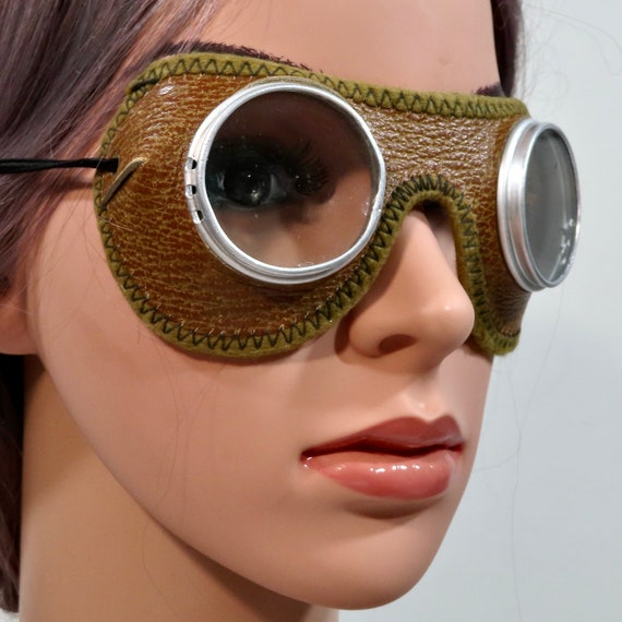 Vintage Goggles Steampunk Cosplay Aviator Motorcy… - image 2