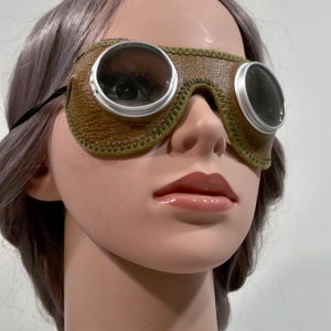 Vintage Goggles Steampunk Cosplay Aviator Motorcycle Post Apocalypic Safety 40s 50s 60s 70s Costum image 3