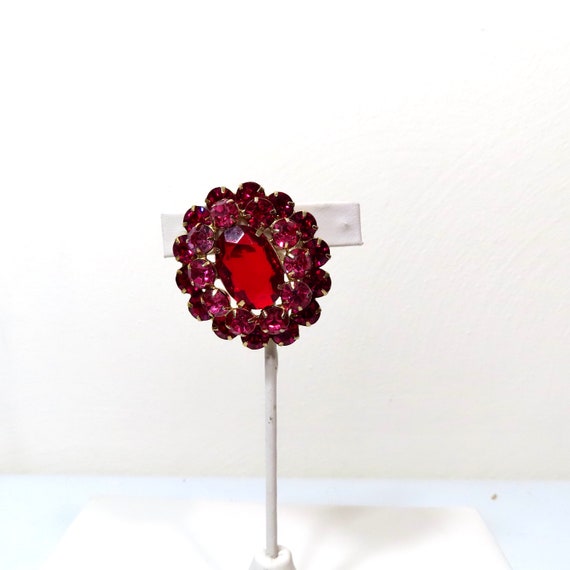 Pink Red Brooch  Vintage Pin 40s 50s 60s Jewelry … - image 8