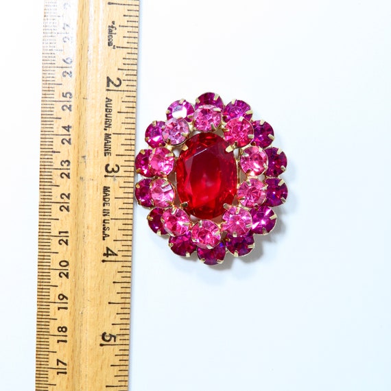 Pink Red Brooch  Vintage Pin 40s 50s 60s Jewelry … - image 10