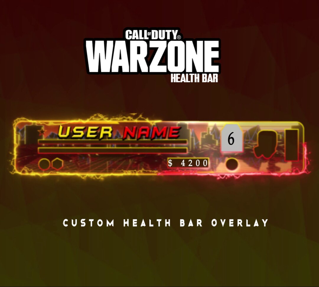 Warzone Health Bar Overlay Updated Warzone Red Yellow Color Etsy