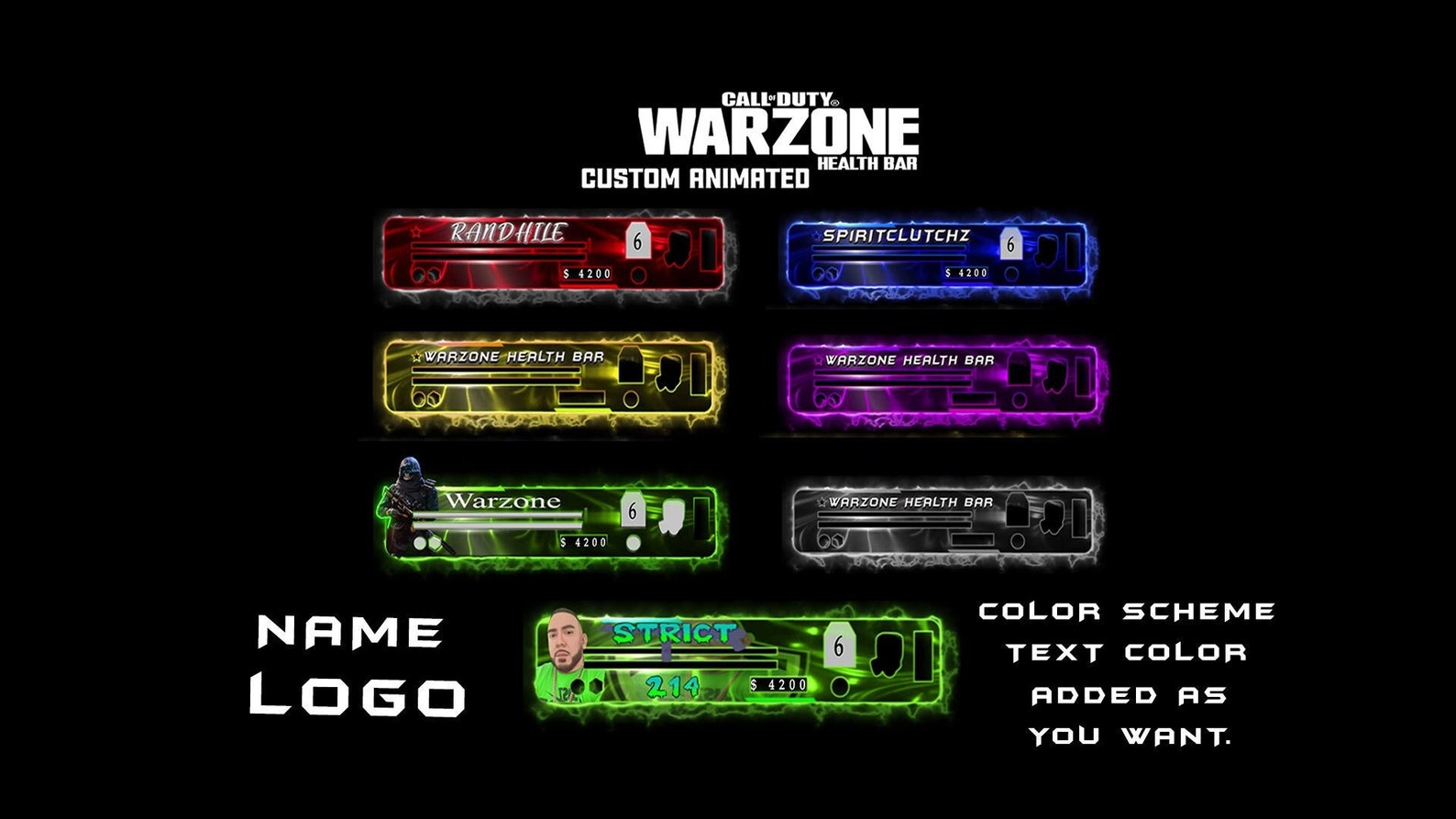 Warzone Animated Health Bar Customizable Animated Warzone Etsy Canada