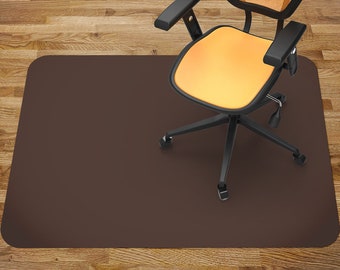 Brown Chair Mat, Office Vinyl Floor Mat, Floor Protector Mat, Chair Carpet