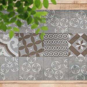 Salbei Farbe Eine Vielzahl Von Fliesen Vinyl Teppich, Grauer Vinyl Läufer, Bronze Bodentuch Vinyl Matte, Fliese Linoleum Boden