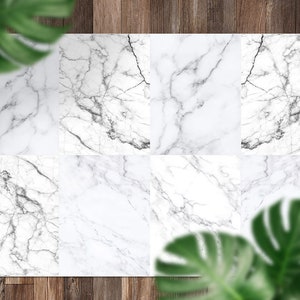 Mixed Marble Tiles Gray And Silver Imitation Vinyl Mat, Gray Floorcloth Vinyl Mat, White Linoleum Floor, Marble Vinyl Area Carpet