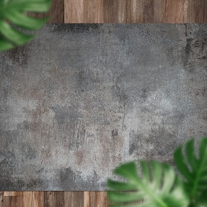 Dark Rusty Plate Rug Vinyl Rug, Black Vinyl Runner, Gray Floorcloth Vinyl Mat, Solid Linoleum Floor