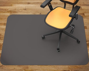 Dark Gray Chair Mat Carpet, Glass Chair Mat, Office Vinyl Floor Mat, Floor Protector Mat