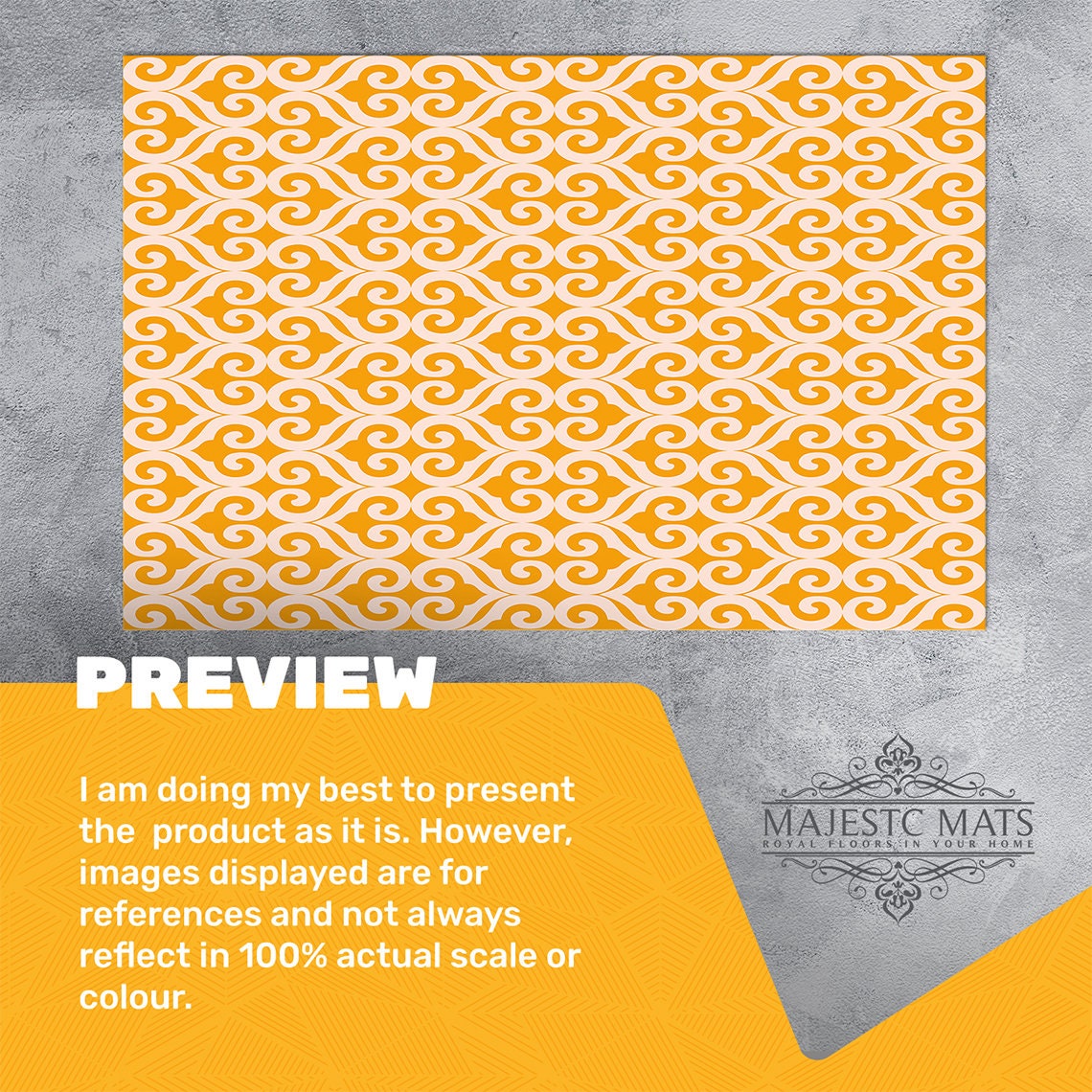 Honey Colored Turkish Pattern Outdoor Rug, Yellow Outdoor Mat for Patio ...
