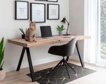 Geometric Line Pattern Chair Mat, Black Office Chair Floor Protector, Chair Floor Protector, Pattern Desk Chair Mat, Computer Chair Mat