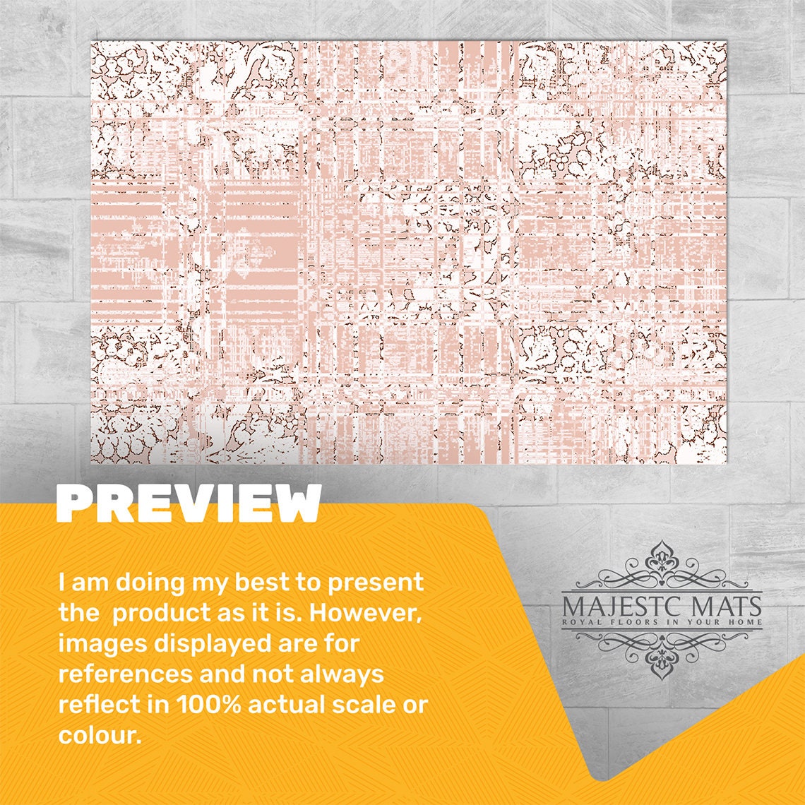 Linoleum Rosa Rosa Colorful Original Design Vinyl Mat, Orange Floorcloth Vinyl Mat ...