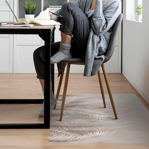 Palm Leaves Background Desk Chair Mat, Beige Computer Chair Mat, Office Chair Mat, Plants Chair Mat, Gaming Chair Floor Protector