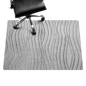 Waves On The Sand Desk Chair Mat, Gray Computer Chair Mat, Office Chair Mat, Texture Chair Mat, Gaming Chair Floor Protector