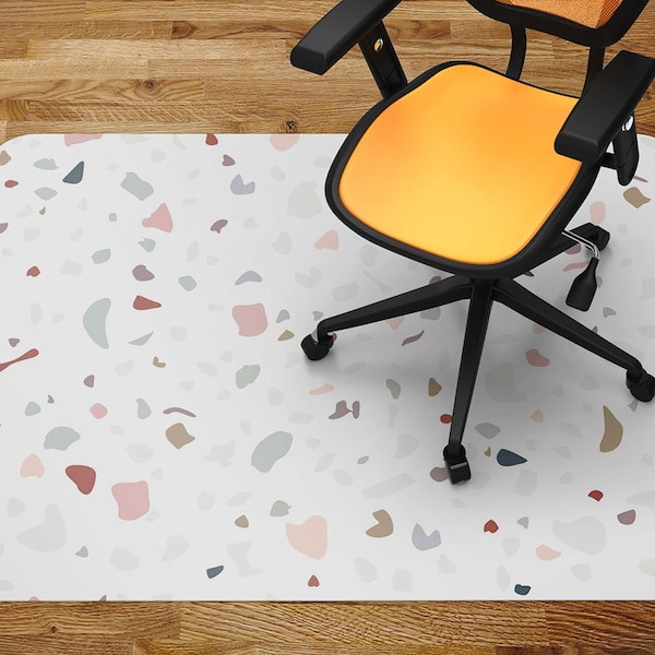 Abstrakte Granit Stuhlmatte, Rote Büro Vinyl Bodenmatte, Grüne Bodenschutzmatte, Stein Stuhlteppich