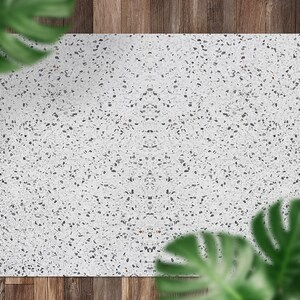 Natural Marble Irregular Dots Vinyl Mat, Beige Floorcloth Vinyl Mat, Gray Linoleum Floor, Marble Vinyl Area Carpet