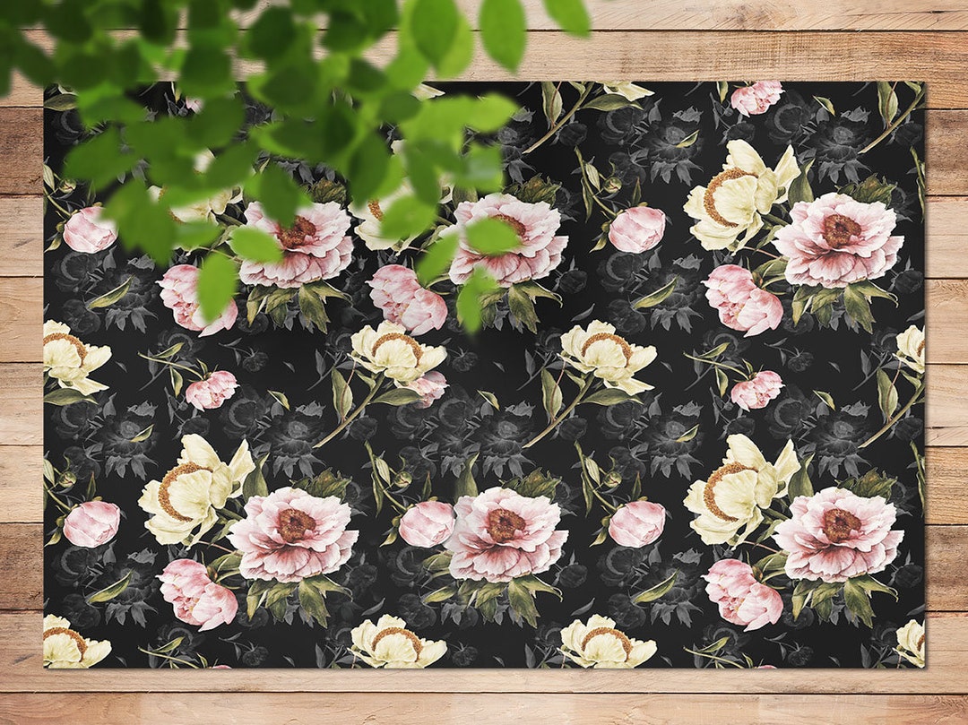 Nighttime Royal Composition Vinyl Rug, Pink Vinyl Runner, Beige ...